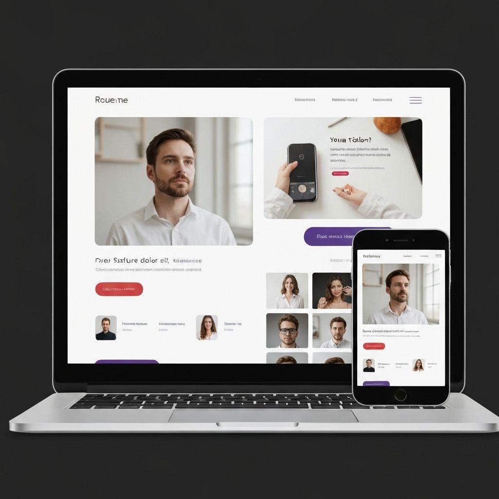 Professional website design mockup showing responsive design